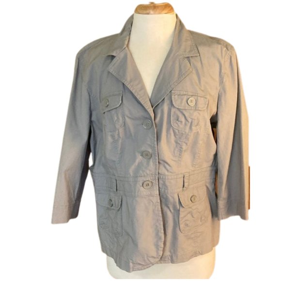 Cato Grey Utility Pea Coat Jacket Lightweight Pockets, Size XL - Picture 1 of 6